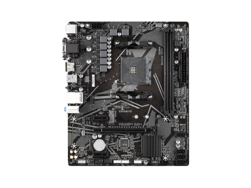 GIGABYTE A520M-S2H DDR4 M2 PCIe NVME HDMI DVI PCIe 16X v4.0 AM4 mATX