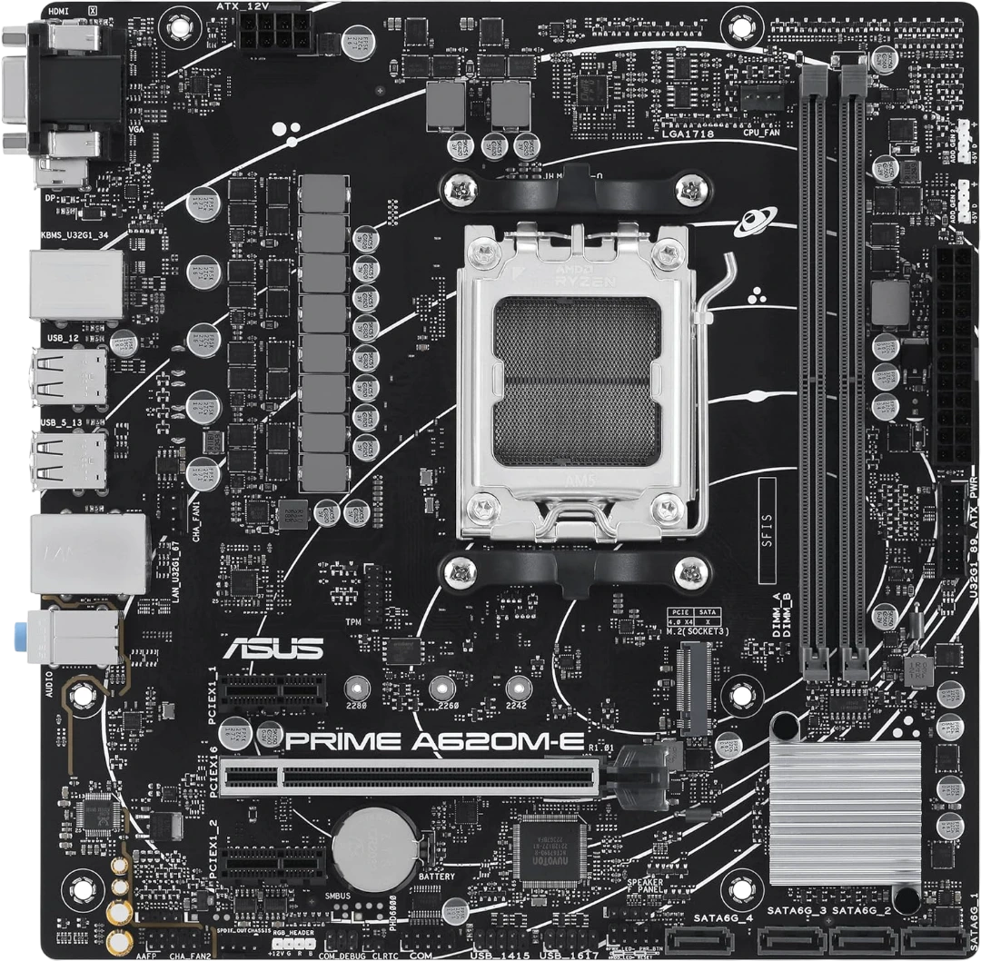 Asus PRIME A620M-E-CSM Micro ATX AM5 Motherboard 2