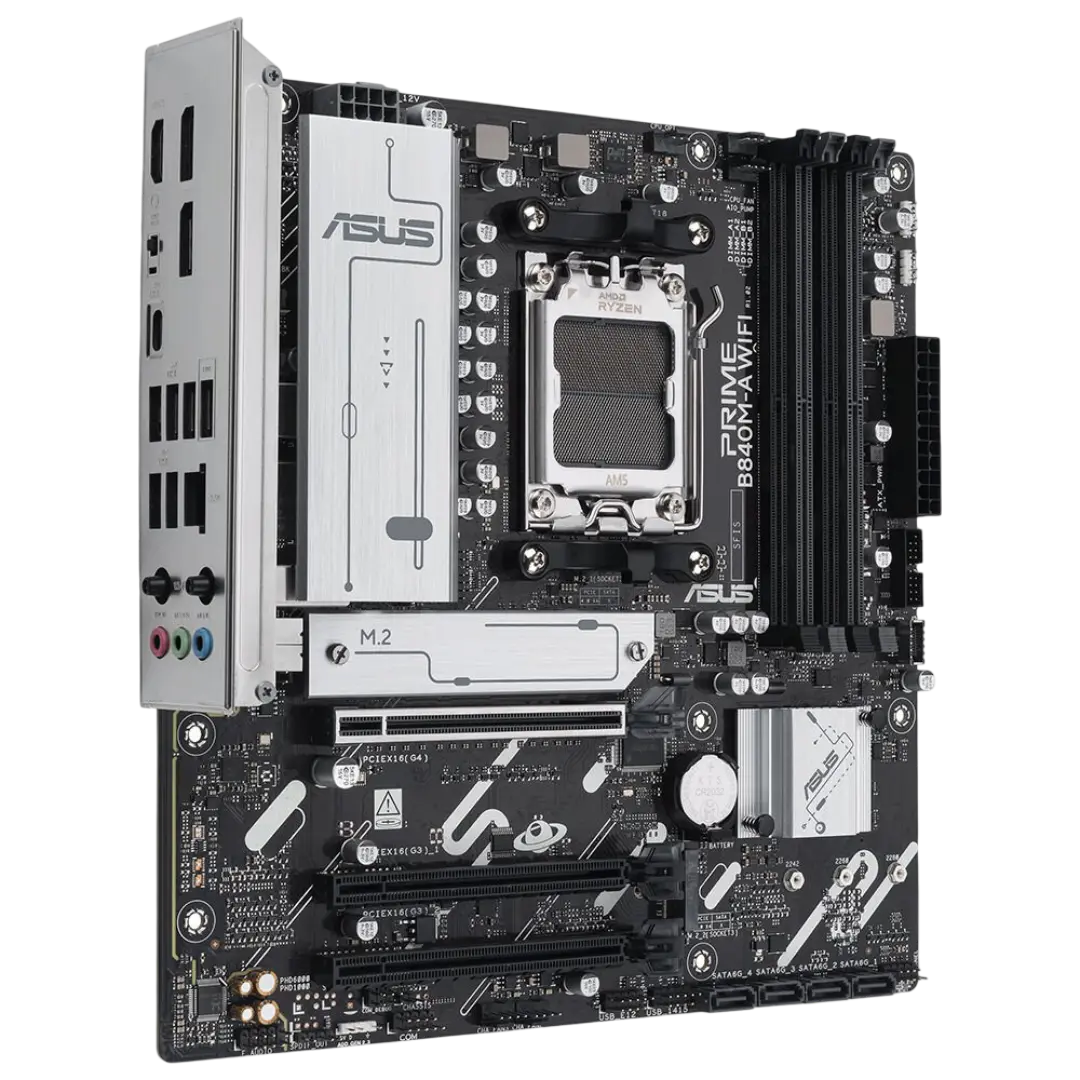 ASUS MB PRIME B840M-A WIFI AMD B840 AM5 DDR5 7600 2xDP HDMI 3x M2 USB3.2 WiFi 6E + BT AURA RGB 2.5Gbit LAN mATX ASUS MB 5X PROTECTION III, BIOS FlashBack Butonu 3