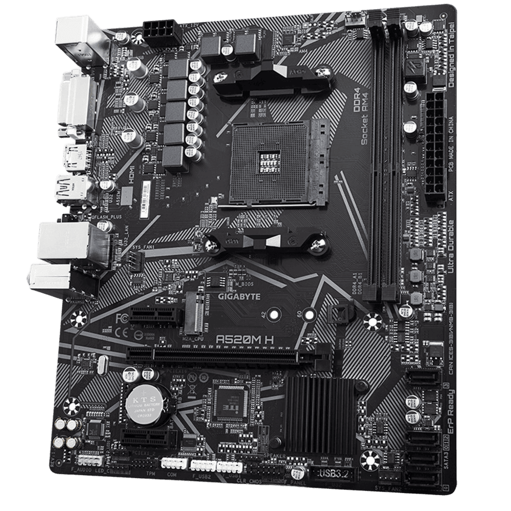 Gigabyte A520M H Micro ATX AM4 Motherboard 2