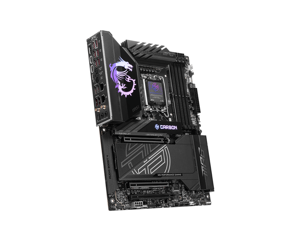 MSI MB MPG Z890 CARBON WIFI SOKET 1851 DDR5 9200MHZ(OC) USB 20Gbps 5xM.2 2xTB4 HDMI DISPLAY 1x5G 1x 2,5 LAN WIFI 7 ATX 3