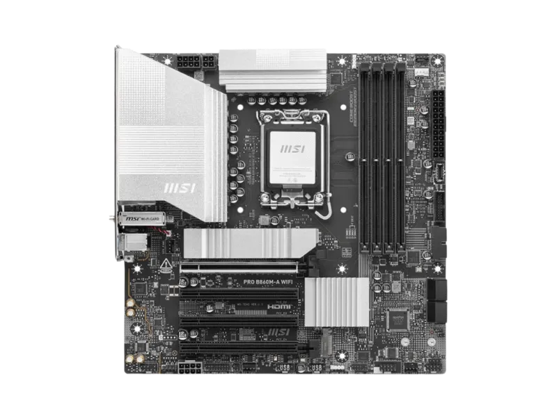 MSI MB PRO B860M-A WIFI SOKET 1851 DDR5 8600MHZ(OC) 3xM.2 1x TB4 HDMI DISPLAY 5G LAN WIFI 7 mATX
