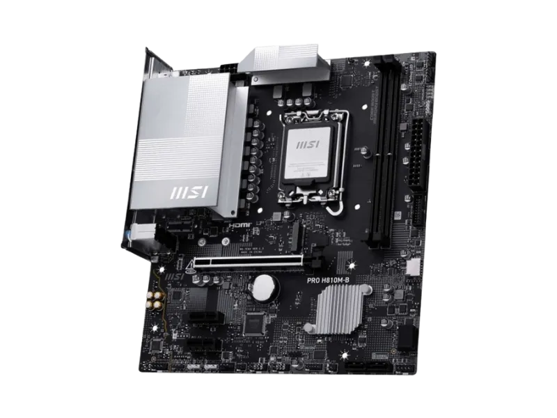 MSI PRO H810M-B SOKET 1851 DDR5 6500 MHZ(OC)  1XM.2 USB 10GBPS HDMI DP 2.5G LAN MATX 2
