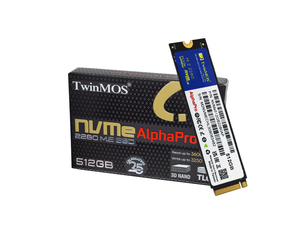 Ssd PCIe Nvme 512GB-TwinMOS NVMe512GB2280AP 3600/3000MB/s 2