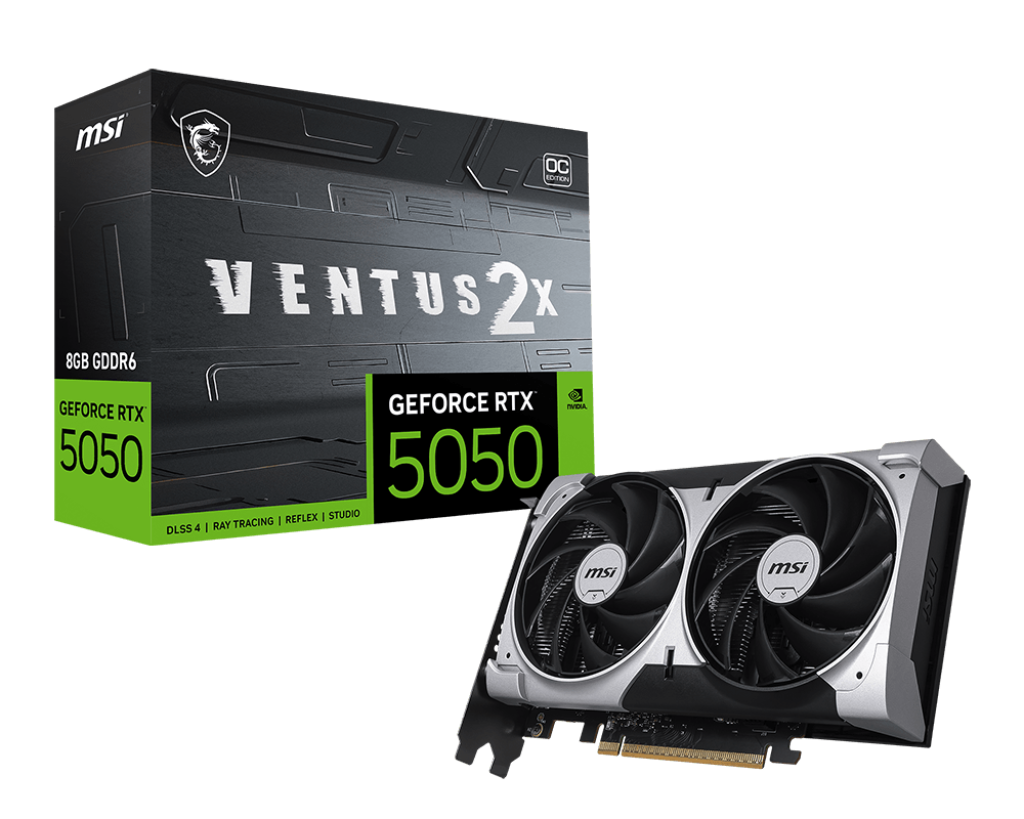 MSI VGA GEFORCE RTX 5050 8G VENTUS 2X OC RTX5050 8GB GDDR6 128B DX12 PCIE 5.0 X16 (3XDP 1XHDMI)