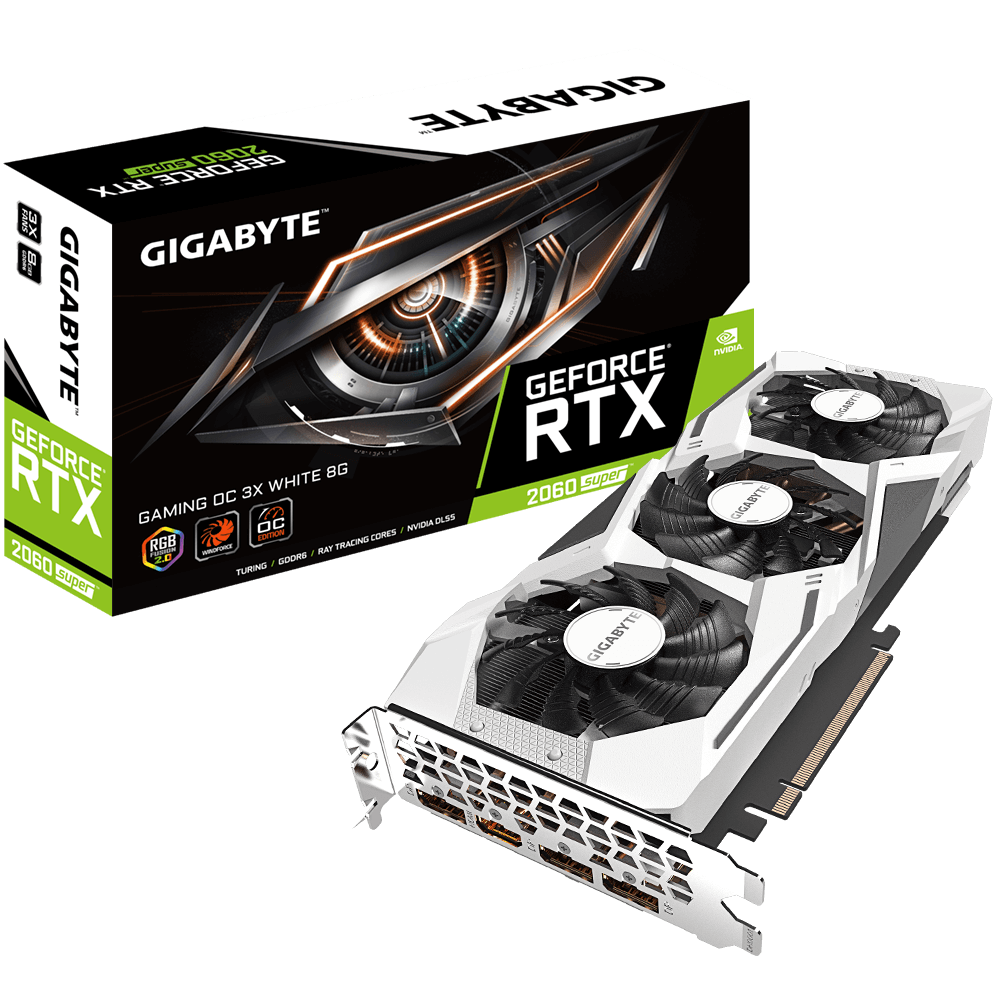 Gigabyte GAMING OC 3X WHITE GeForce RTX 2060 SUPER 8 GB Video Card