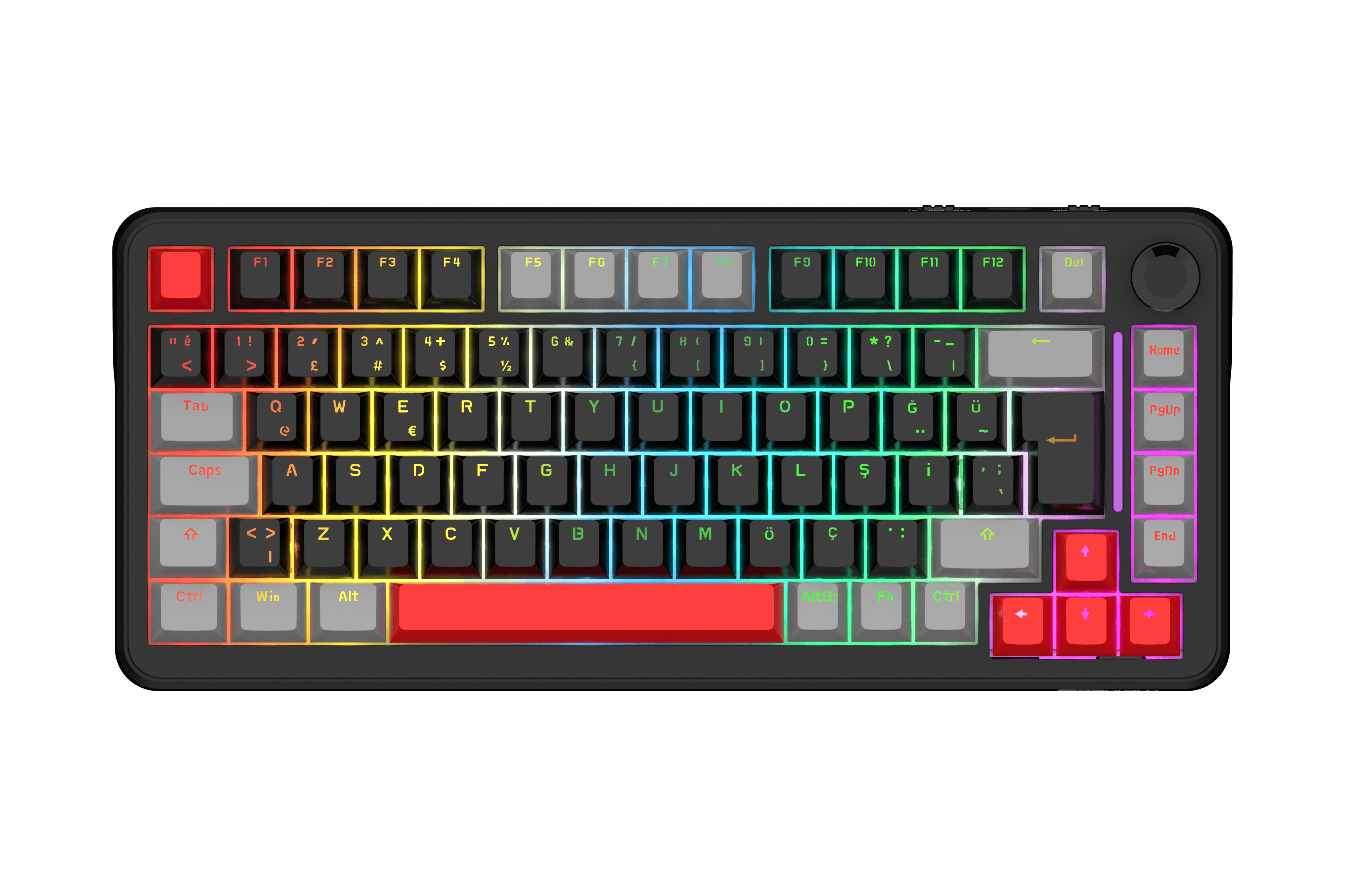 Quantum Gaming MechaCore Oetemu Hot-Swap Switch RGB Red Switch Kablolu Mekanik Klavye 5