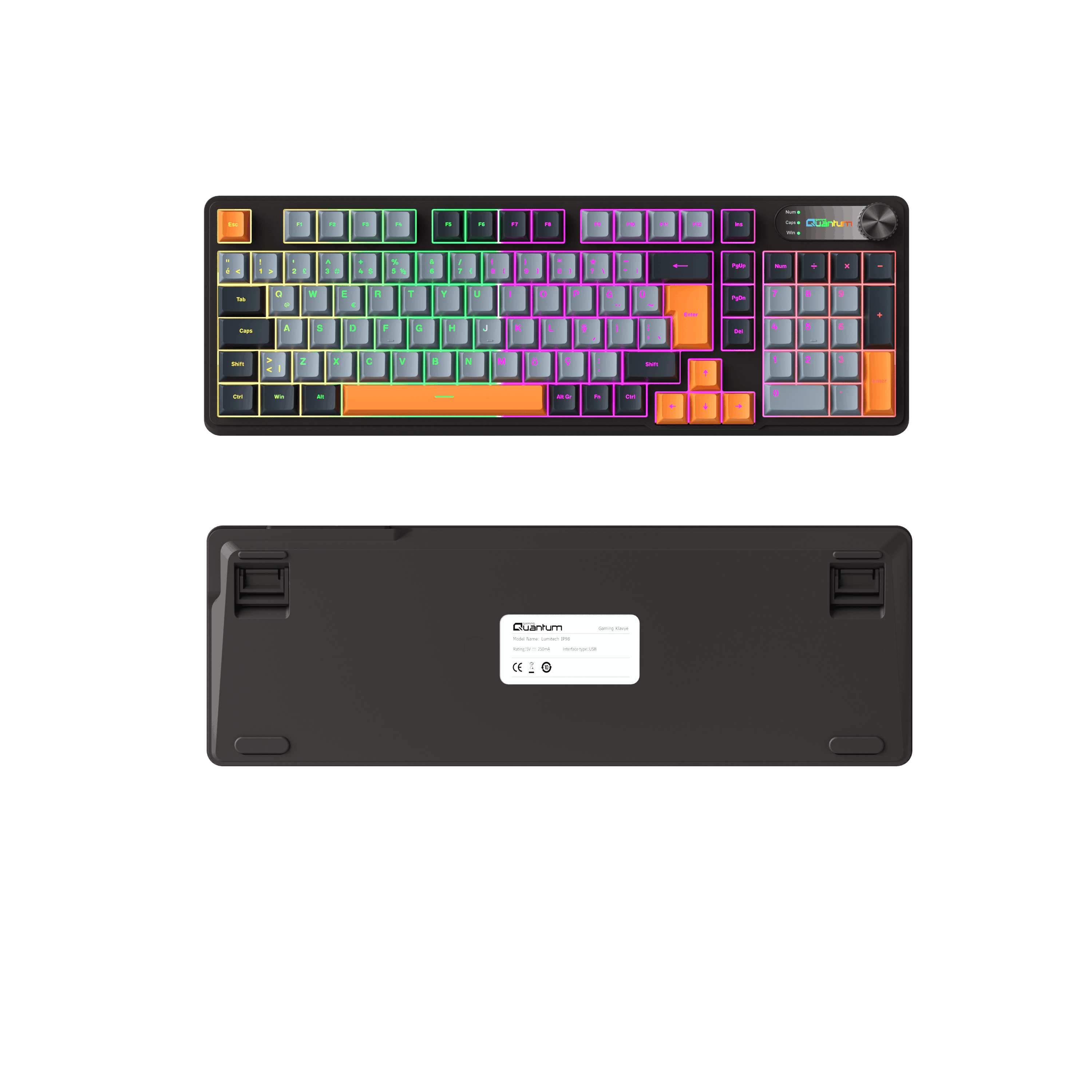 Quantum Gaming Lumitech Membran IP98 19 Tuş Anti-Ghosting RGB Gaming Kablolu Klavye 2