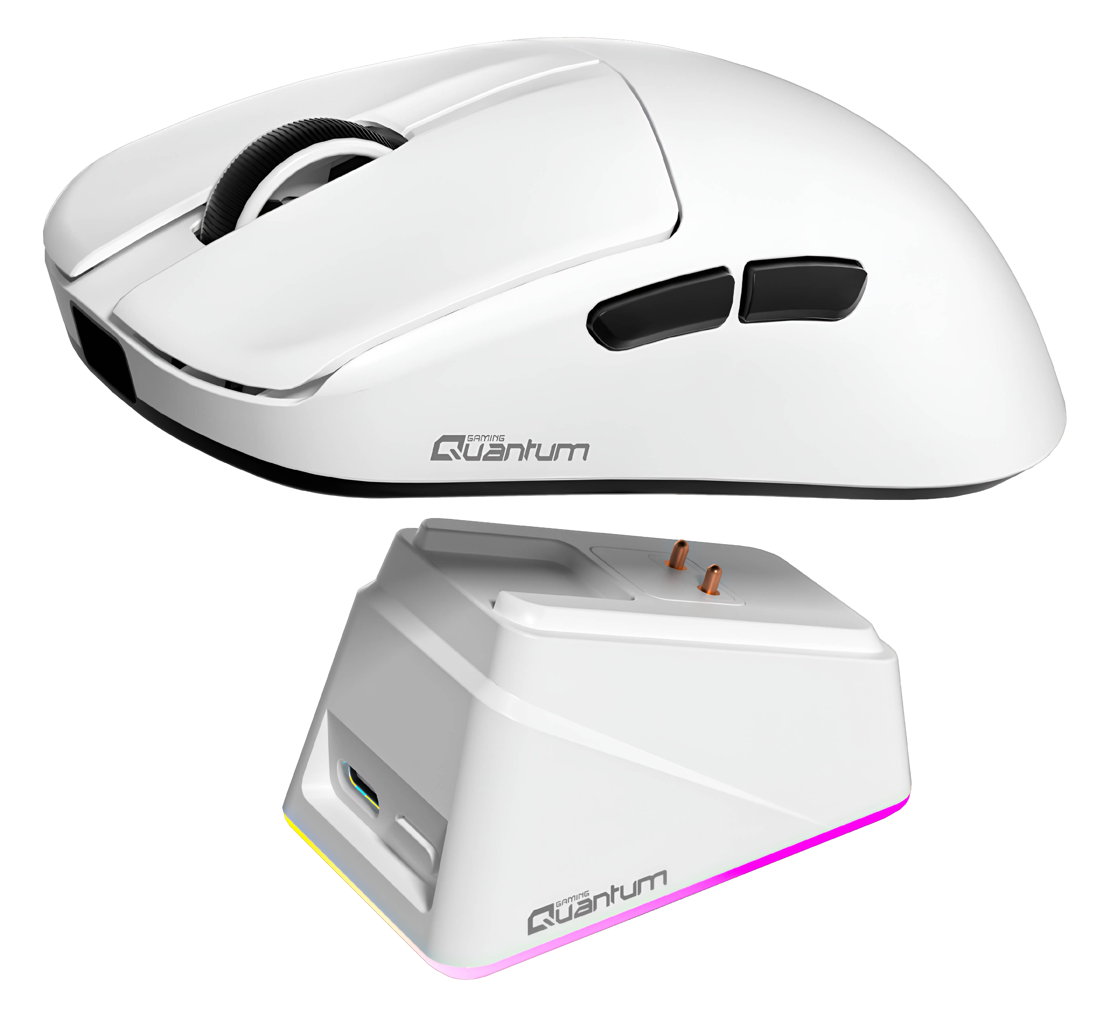 Quantum Gaming Fluxmouse G13 Pro 1000Hz PAW3311 RGB Şarj İstasyonlu 22.000 DPI Kablosuz Beyaz Gaming Mouse