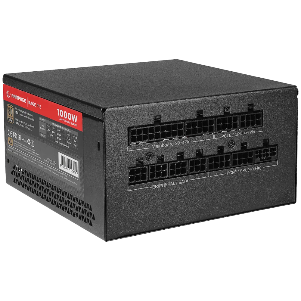 RAMPAGE 1000W 80+ GOLD RAGE P15 PCIE 5.0 TAM MODÜLER POWER SUPPLY