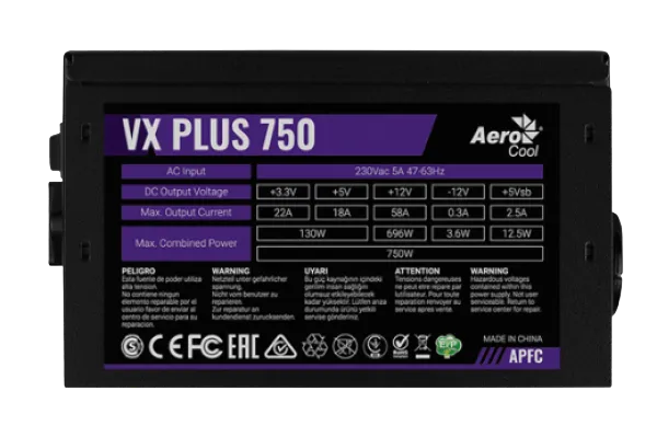 AEROCOOL 750W VX Plus AE-VXP750 12cm Fanlı Power Supply 2