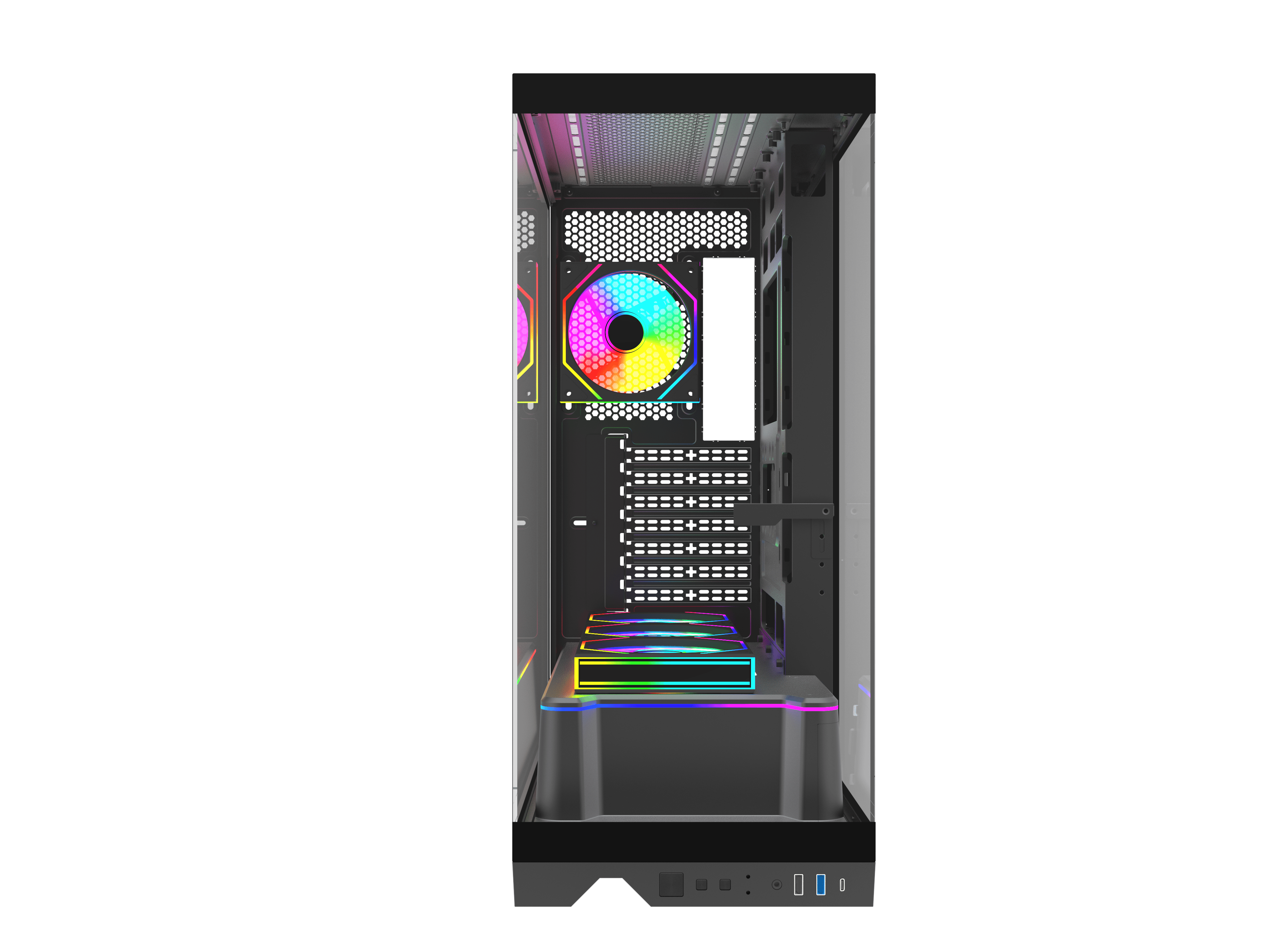 Quantum Gaming Shadowforge Type-C 4x ARGB Fan Full Size ATX Siyah Çelik Gövde PSU'SUZ Gaming Kasa