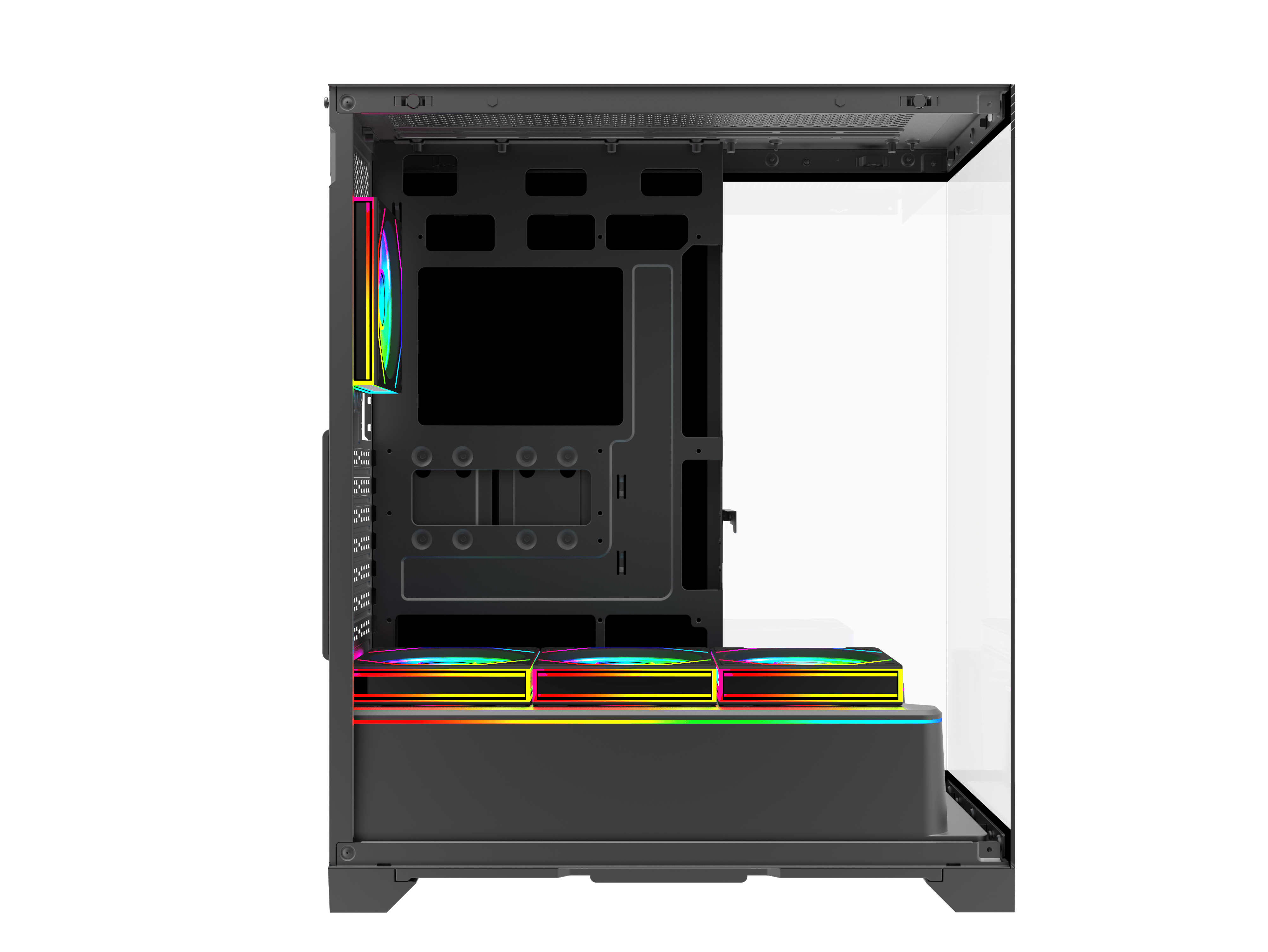 Quantum Gaming Shadowforge Type-C 4x ARGB Fan Full Size ATX Siyah Çelik Gövde PSU'SUZ Gaming Kasa 3