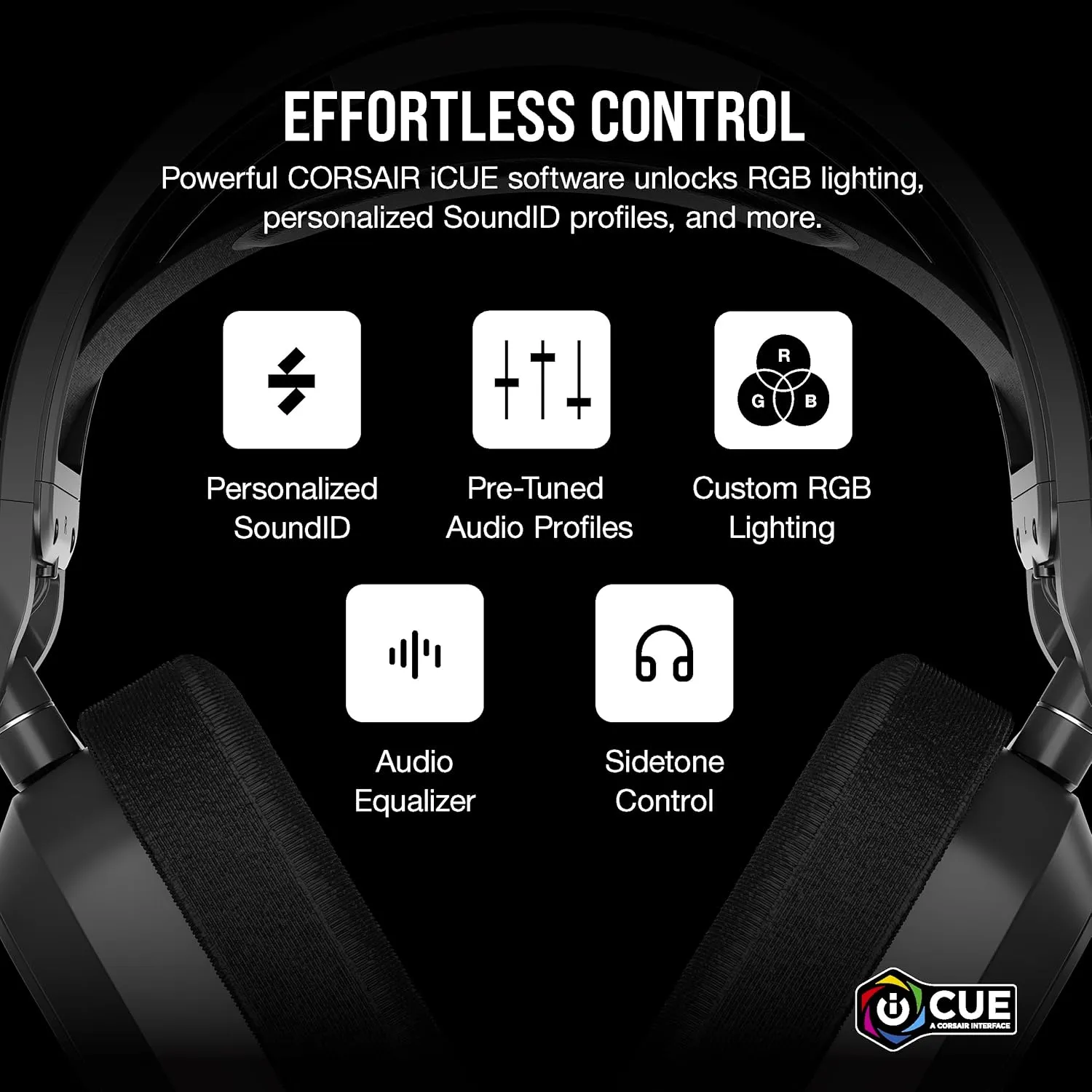 CORSAIR HS80 Max Wireless Dolby Atmos RGB Siyah Kablosuz Gaming Kulaklık 2