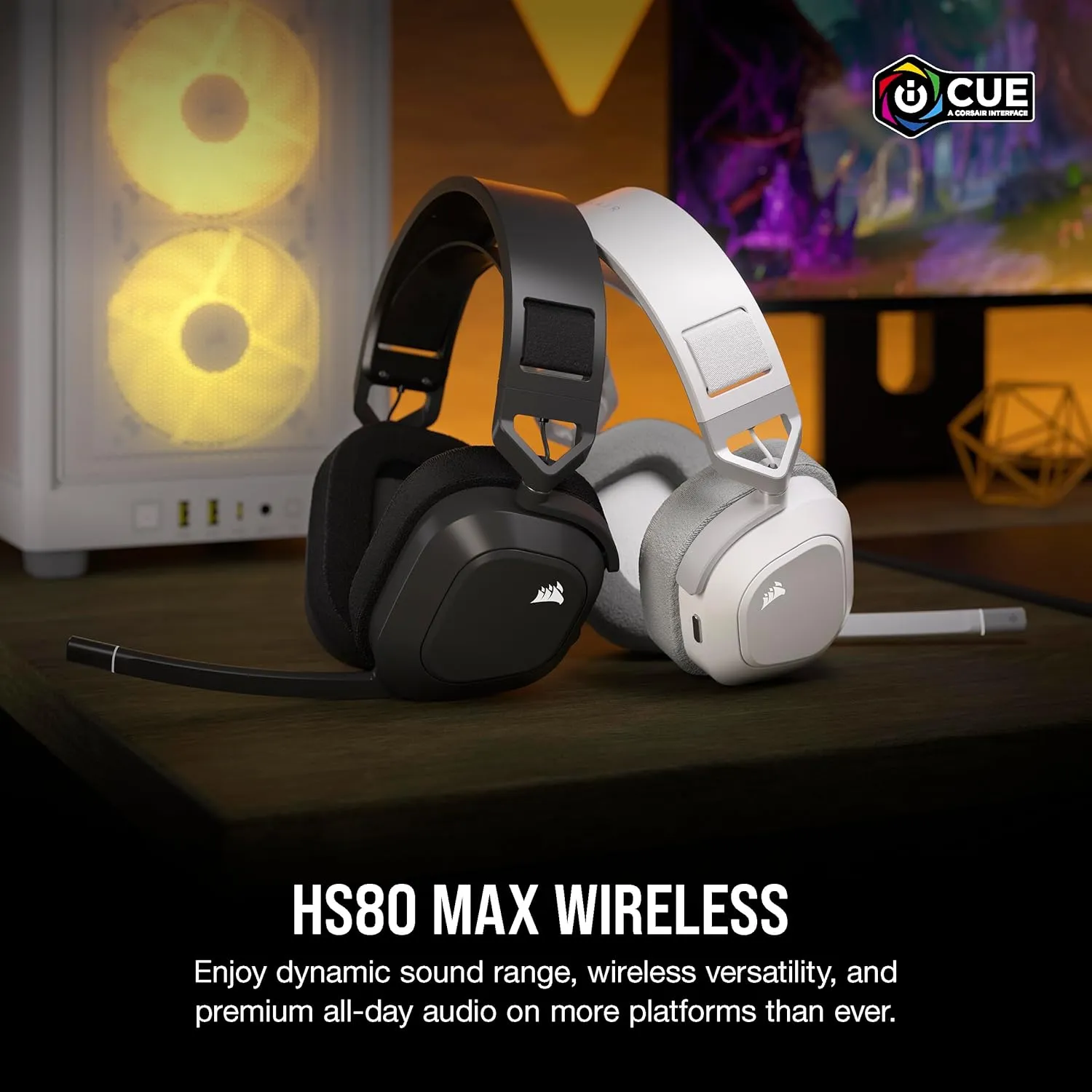 CORSAIR HS80 Max Wireless Dolby Atmos RGB Siyah Kablosuz Gaming Kulaklık 4