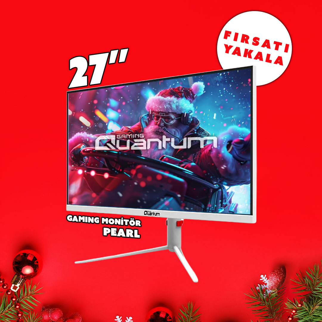 Quantum Pearl MG27W-A FHD VA 300Hz 1ms 2xHDMI+2xDP Dahili Hoparlör 27" Flat Beyaz Yükseklik ayarli Gaming Monitör QNMNT10F080958